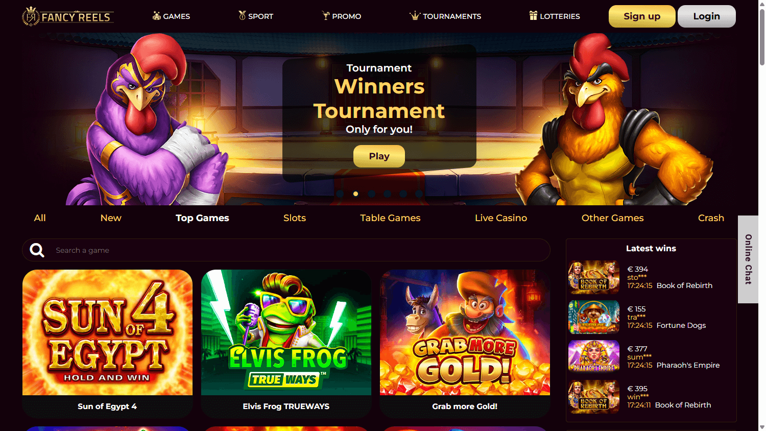 Fancy Reels Casino Desktop screenshot